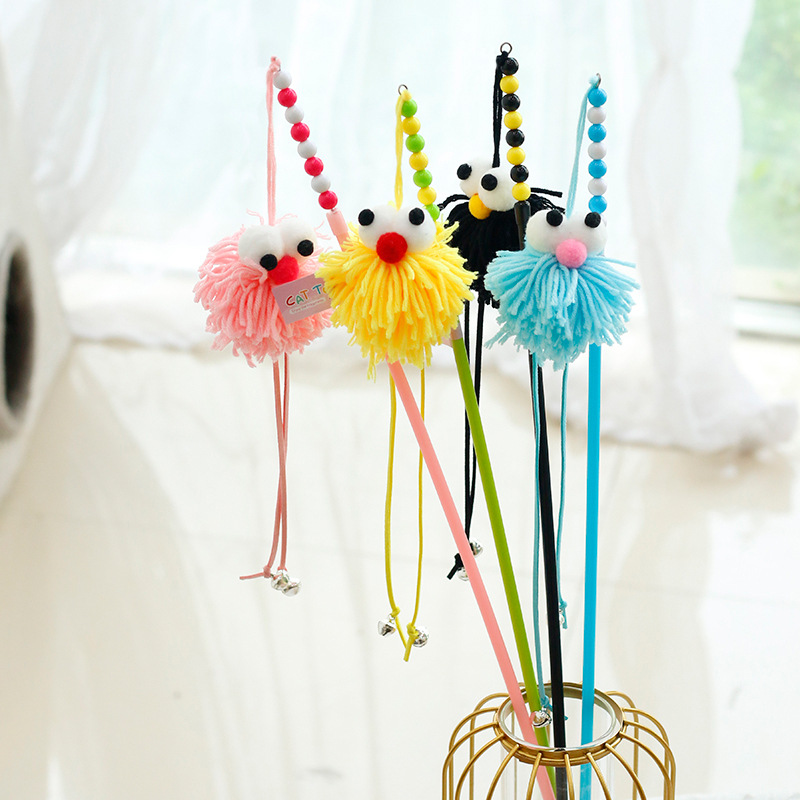 速发猫咪逗猫棒解闷神器用嗨带咬铛幼猫耐铃可伸缩替换头逗猫玩具