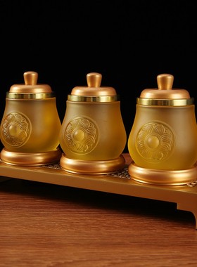 速发纯铜供水杯供台供水台圣钱杯案台金底案桌供杯水座敬台摆件