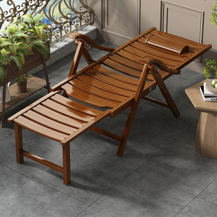 速发躺叠折椅午休轻便户外竹椅耐靠背椅午休结实子用沙滩椅懒人睡