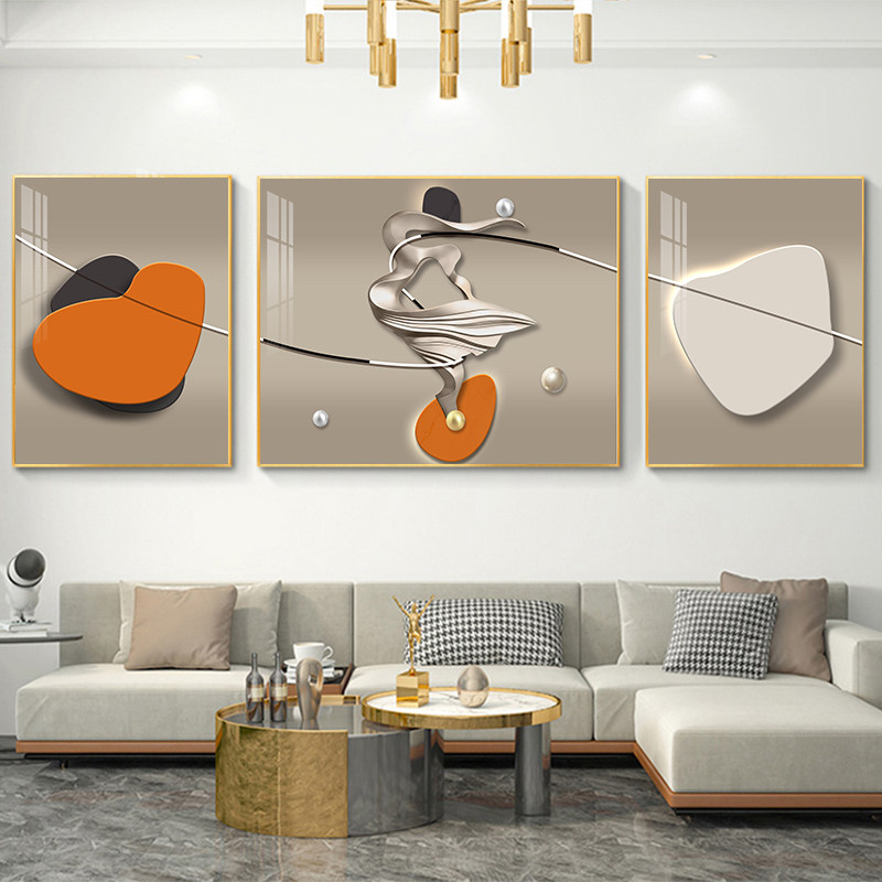 客厅装饰画现代简约沙发背景墙画挂画轻奢大气2026新款壁画三联画
