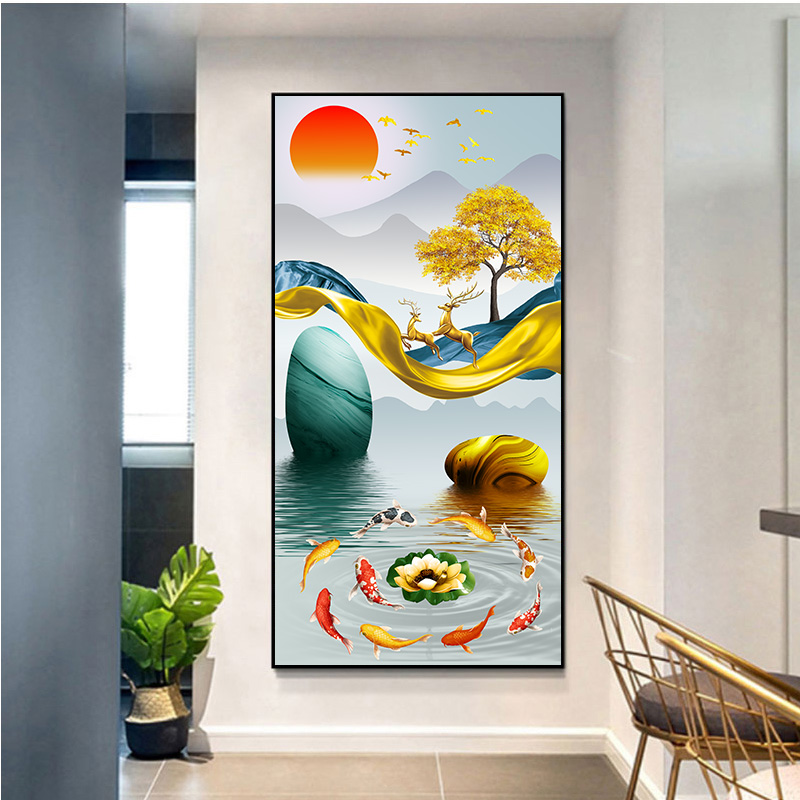 入户玄关走廊过道大气竖版墙壁画