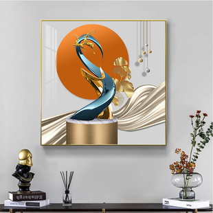 餐厅墙面装饰画客厅沙发背景墙挂画餐厅壁画单幅方形进门玄关墙画