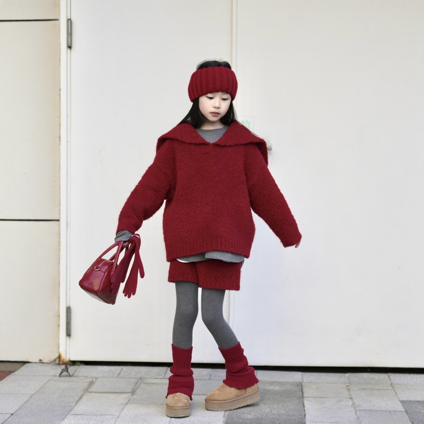 TOUKIDS2025新款儿童酒红绒绒羊毛慵懒套装年服宽松新年拜年小众,童装/婴儿装/亲子装,套装,淘宝优惠券,粉丝福利购,淘宝优惠卷