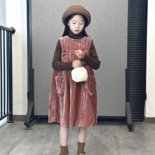 TOUKIDS新年衣服女童洋气小公主冬装丝绒连衣裙公主裙秋冬法式