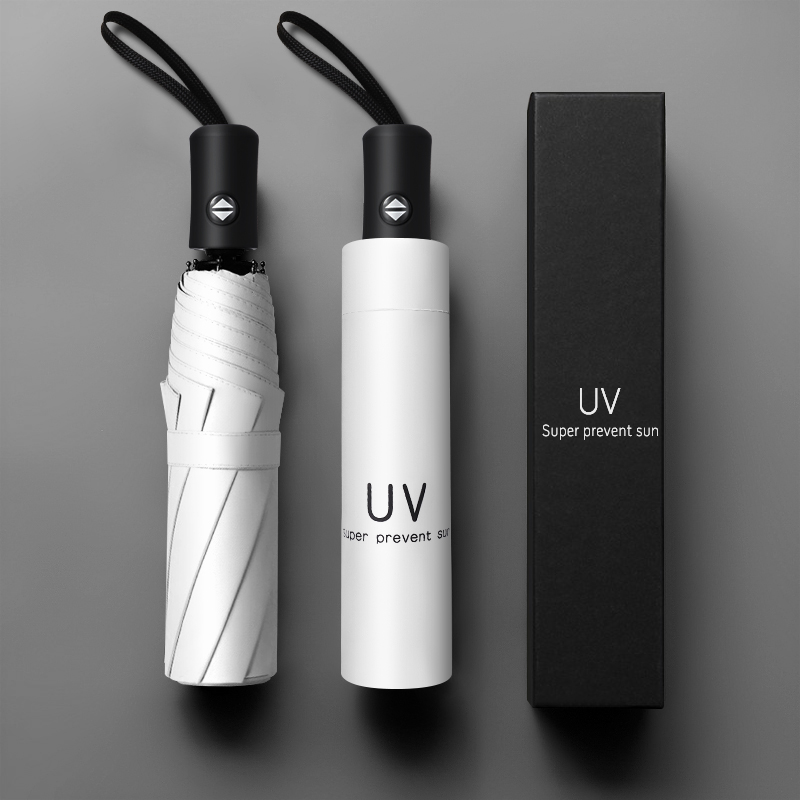 雨宝晴雨伞小清新黑胶三折伞防晒