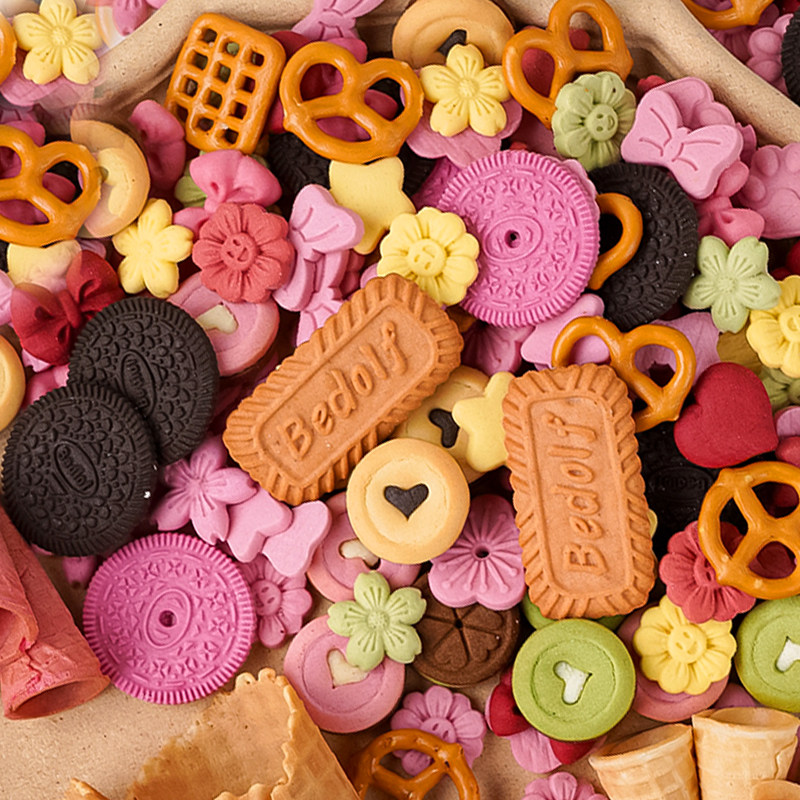 饼干蛋糕装饰网红劳伦兹蝴蝶型奥利奥粒粒脆马卡龙生日烘焙摆件