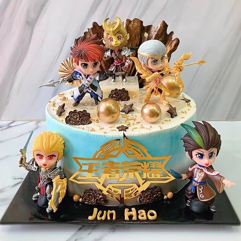 王者荣耀蛋糕装饰手游人物模型摆件韩信李白孙悟空儿童生日插件