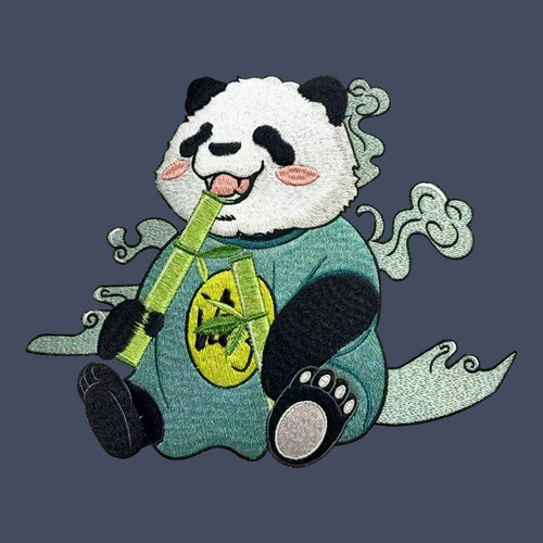 自粘刺绣补丁贴国风熊猫破洞修补
