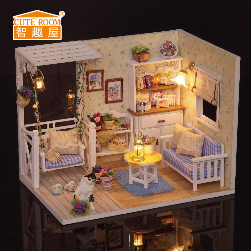 智趣屋diy小屋小猫日记手工拼装建筑模型玩具创意女朋友生日礼物
