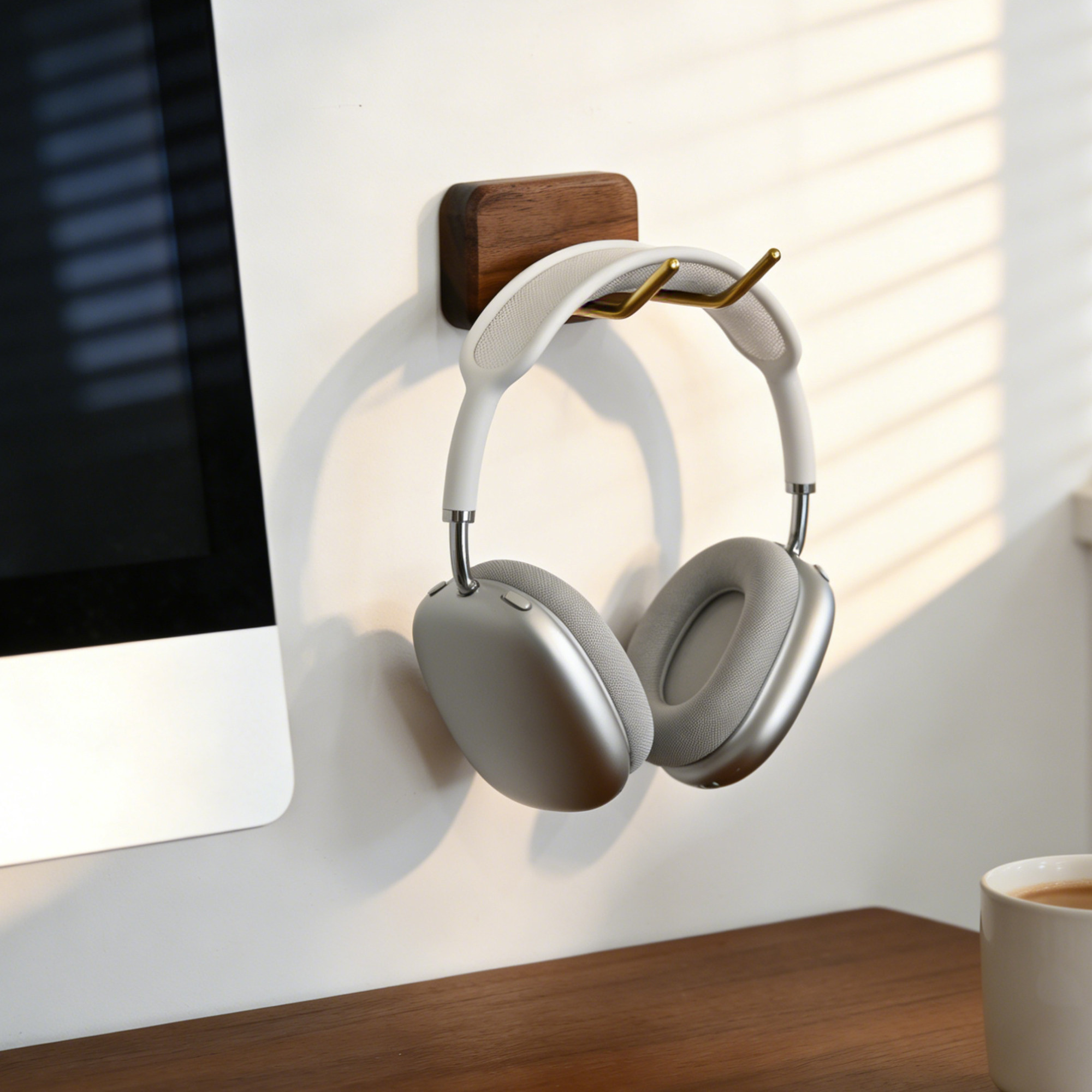 黑胡桃木头戴式耳机支架游戏手柄置物架通用电竞房壁挂switch收纳,收纳整理,整理架/置物架/收纳架,淘宝优惠券,粉丝福利购,淘宝优惠卷