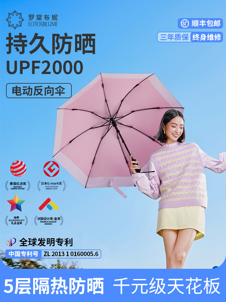 【电动反向不湿车】自动伞一键全收加固抗风雨太阳伞防晒防紫外线