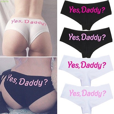 Knickers Yes Daddy Letter Printed Underwear Ladies briefs U