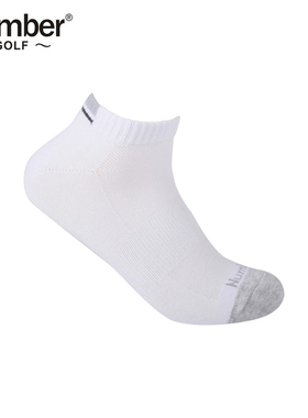 Number 高尔夫球袜 男士袜子 golf透气棉袜 舒适透气 白色