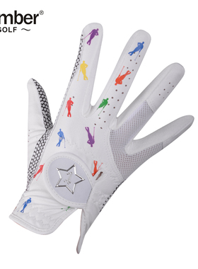 Number儿童高尔夫手套女士手套青少年golf球手套双手透气 防滑