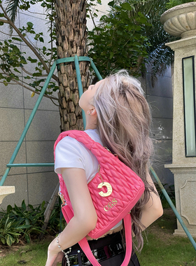 欧美千禧辣妹褶皱腋下包格子单肩手提斜跨包女款CGS【chillgasm】