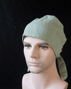 亏本甩卖~不退不换 男绿格子星星葫芦帽 护士麻醉医生手术帽子