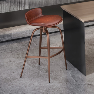 意式 可旋转家用中岛台椅高凳7328 轻奢吧台椅高脚凳酒吧椅设计师款