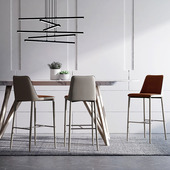 吧台椅现代简约创意时尚 拼色北欧固定轻奢家用高脚酒吧台凳子702