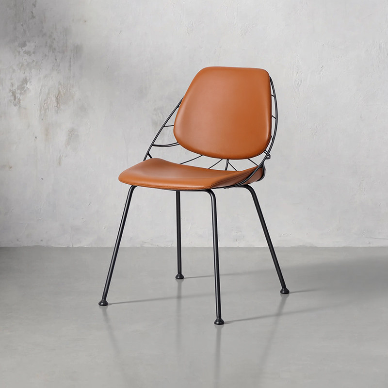 现代简约餐椅金属框架皮革座椅橙色餐厅椅子家用洽谈椅会客椅501,住宅家具,餐椅,淘宝优惠券,粉丝福利购,淘宝优惠卷