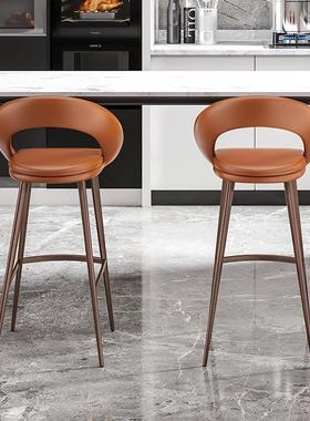 吧台椅子轻奢家用靠背高脚椅吧台凳中岛台椅酒吧椅子设计师款7375