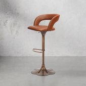 轻奢欧式 头层牛皮真皮皮质酒吧椅升降旋转吧台椅凳子高脚椅7578