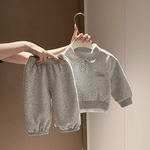 全棉纯棉  儿童套装秋装2025新款男女宝宝卡通卫衣裤子婴幼儿衣服