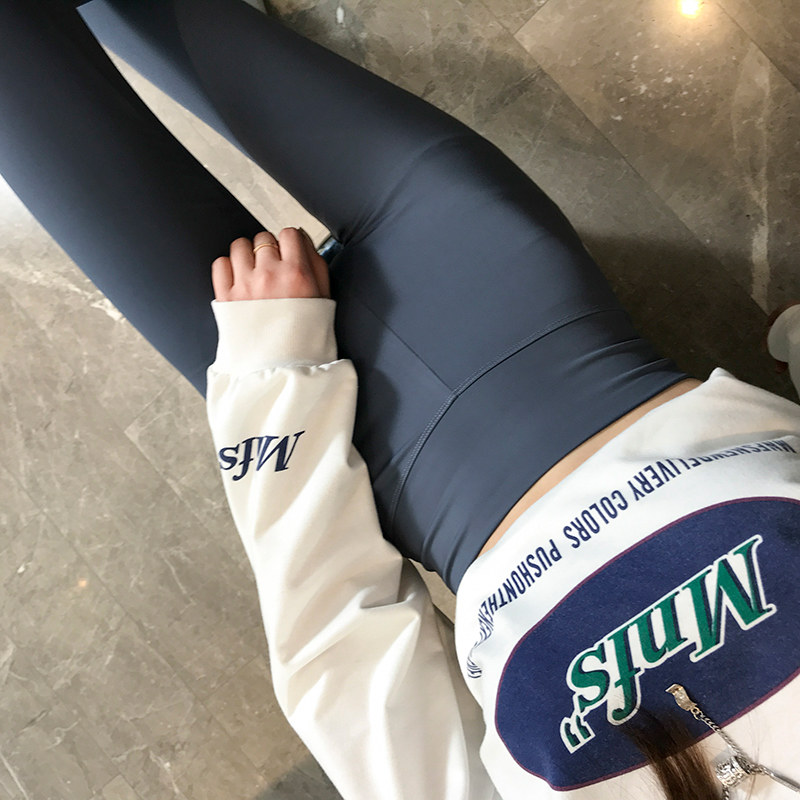 鲨鱼皮打底裤女外穿春秋款高腰收腹紧身小个子弹力九分瑜伽芭比裤