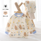 婴儿内衣套装 秋冬薄棉保暖40g宝宝棉宝宝高腰护肚裤 家居服睡衣