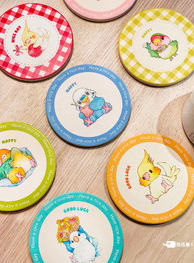 游鸟屋鹦鹉周边杯垫水杯垫玄凤和尚金凯虎皮隔热吸水咖啡垫子