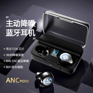 原初者F9无线蓝牙耳机ENC主动降噪双麦通话清晰数显重低音低延迟