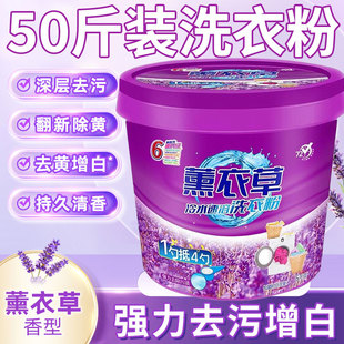 薰衣草洗衣粉批发50斤大桶装 持久留香强力去污商用官方旗舰店正品