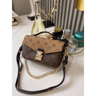 优草坊正品老花女包2026新款时尚单肩斜挎包高品质轻奢复古休闲包