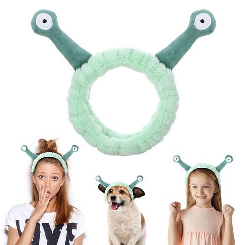 Face Wash Snail Headband Cartoon Cute Coral Fleece Elastic S