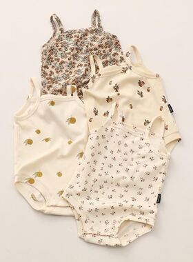 Newborn Baby Clothes Set Cotton Cherry Romper Headband