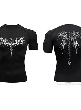 Men's Compression Shirt Anime Print Gym Sport Quick Dry Gym