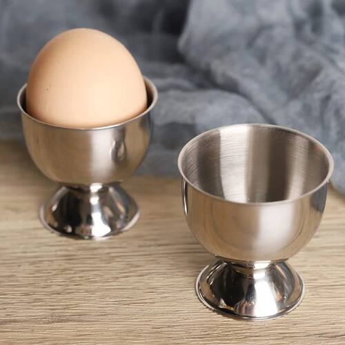 Stainless Steel Egg Cups Set Hard Soft Boiled Egg Tray Holde