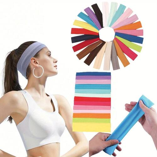 1/5/10PCS Solid Color High Elasticity Headband, Yoga Exercis