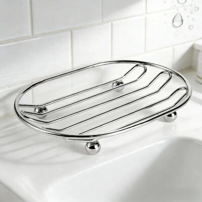 Metal Soap Dish Drainage Rack Rust Resistant Bathroom Shower