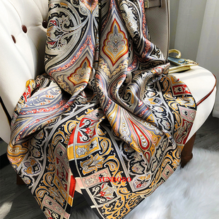 Winter Scarf Lady Women Beach Print Silk Design 2023 Luxury