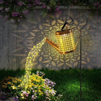 1pc Solar Watering Can with Lights Outdoor Solar Garden Ligh