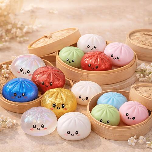 1PC Squishy Dumpling Stress Ball, Bun Shape Hand Relaxation