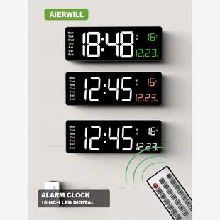 16inch Digital Wall Clock Large LED Alarm Clock Remote