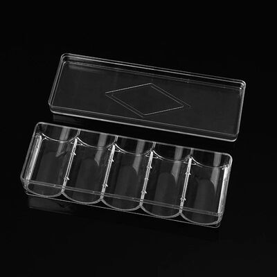 Durable Clear Acrylic Poker Chips Tray 100 Chips Case Box Ho