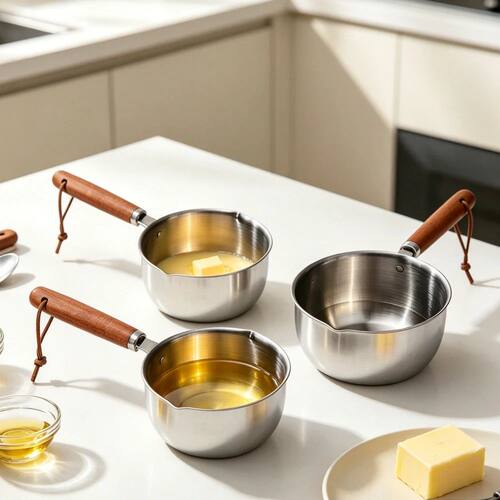 1pc 150/200/300ML Stainless Steel Oil Pan Small Pot Cooking