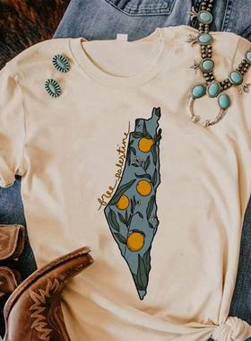 Palestine t-shirts women designer graphic t-shirts female
