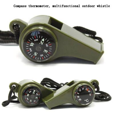 Outdoor Whistle Plastic Multifunctional 3-in-1 Whistle Survi