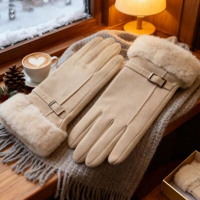 NEW Women's Fashion Mittens, Cute Furry Warm Gloves with Tou