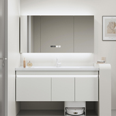 扫地机器人浴室柜陶瓷一体盆洗脸盆柜组合现代简约卫生间洗漱台柜