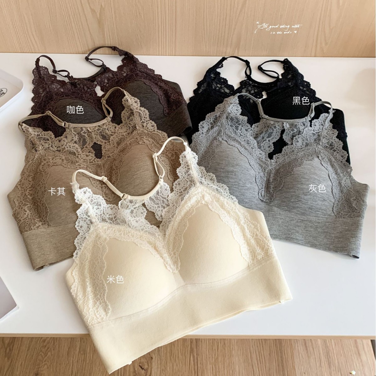 原版法式蕾丝性感露背美背内衣抹胸无钢圈固定杯聚拢文胸女