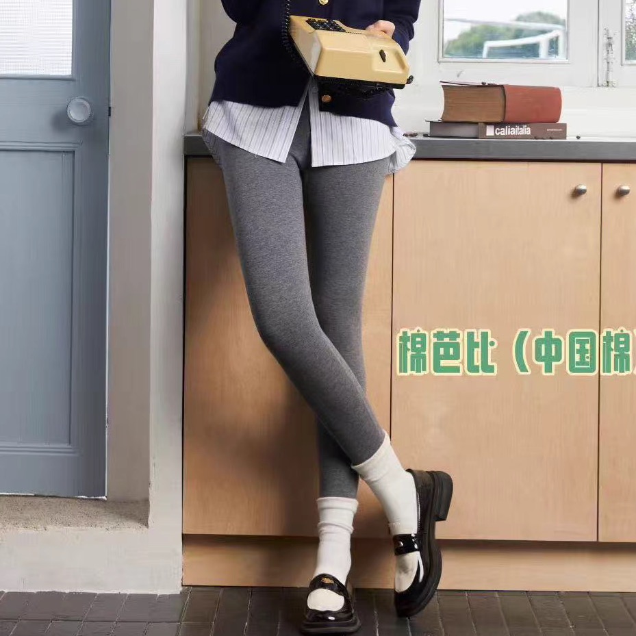 今年流行螺纹紧身裤秋冬磨毛高腰显瘦瑜伽鲨鱼裤塑形加绒打底裤女